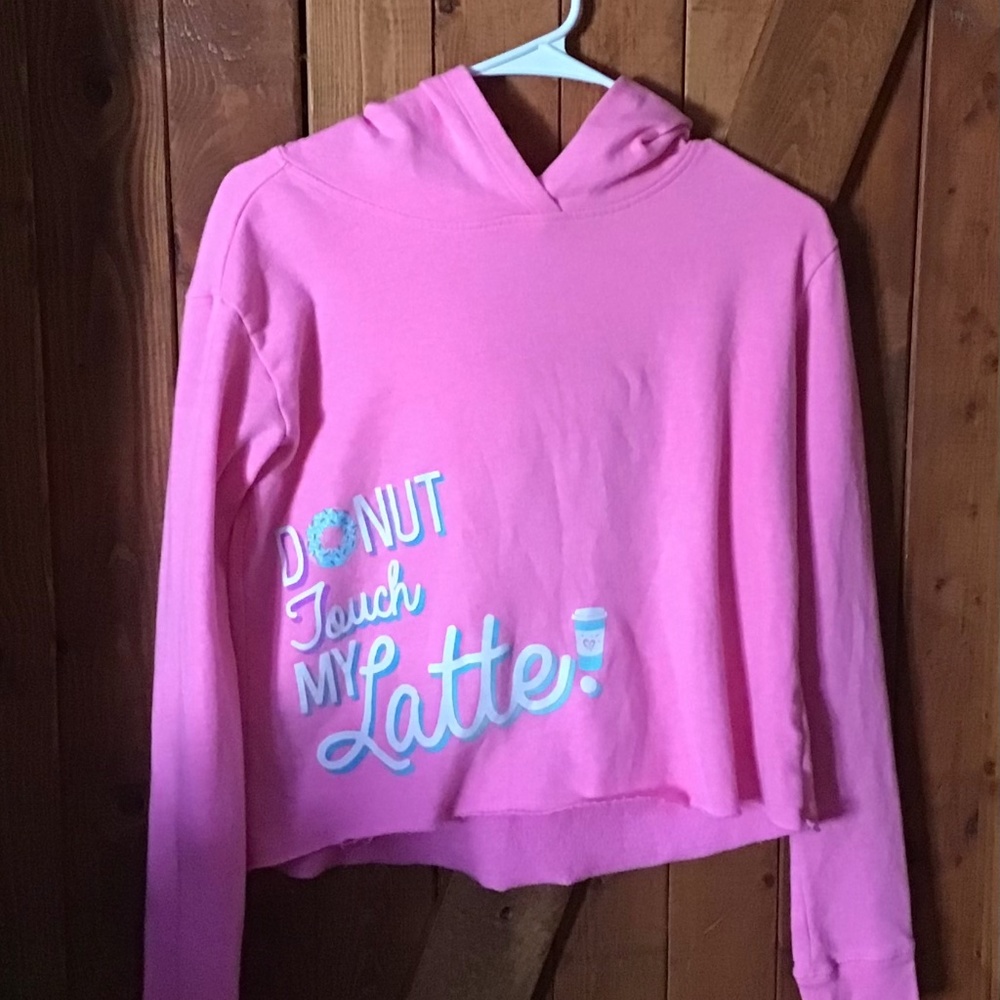 Size 14/16 pink Justice Active croptop/hoodie